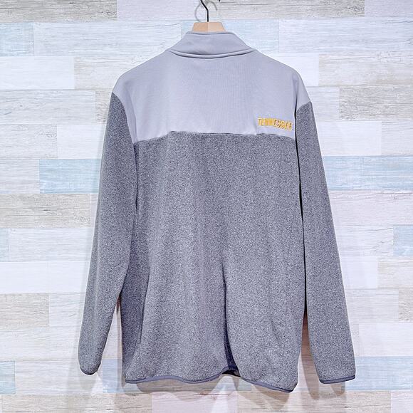 Tennessee Volunteers Full Zip Fleece Jacket Gray Mock Neck Colosseum Mens XL - Picture 4 of 8